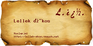 Lellek Ákos névjegykártya